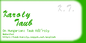 karoly taub business card